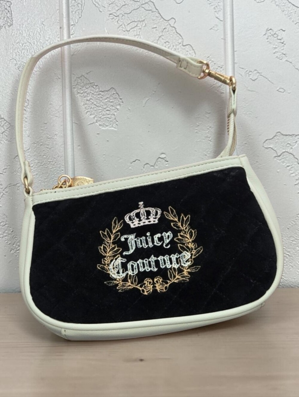 Juicy Couture Mini Shoulder Bag Y2K Velour Crown Heart Charm